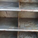 Shelf with metal lockers