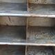 Shelf with metal lockers