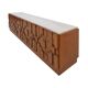Italian Oak Wood Sideboard with Travertine Marble Top and Hand Carved Patte