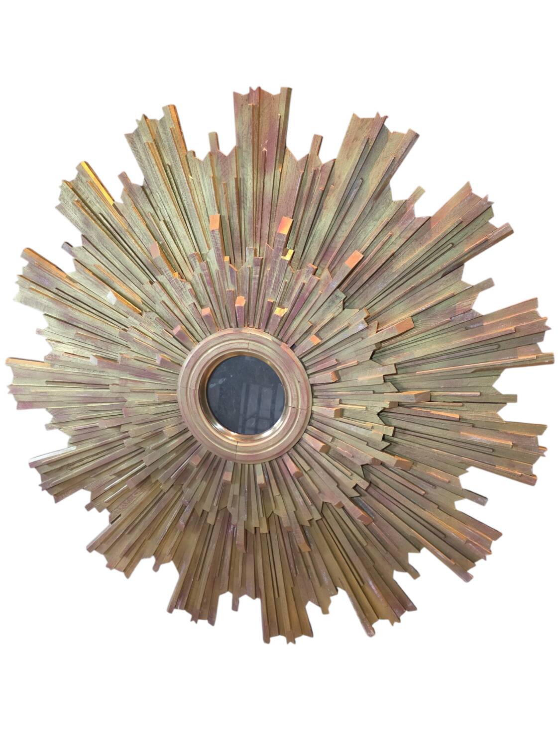 Monumental sun mirror in gilded oak 160 cm