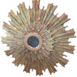 Monumental sun mirror in gilded oak 160 cm