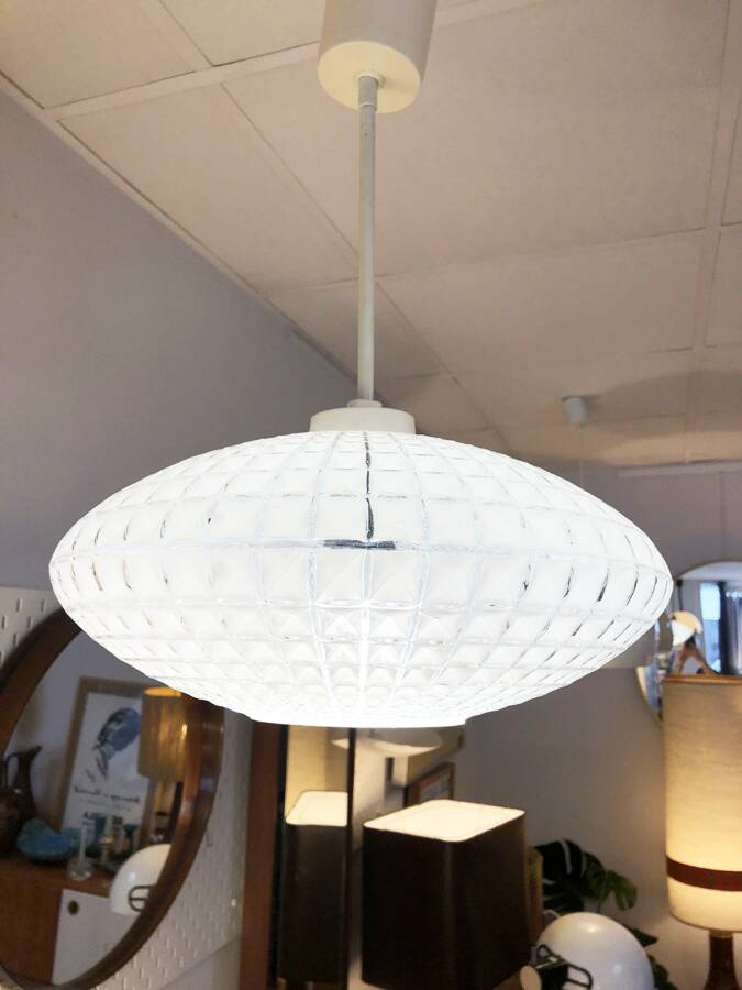 Faceted opaline pendant, circa 1960