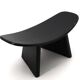 Black wooden Shoggi meditation stool by Alain Gaubert, 1980s vintage
