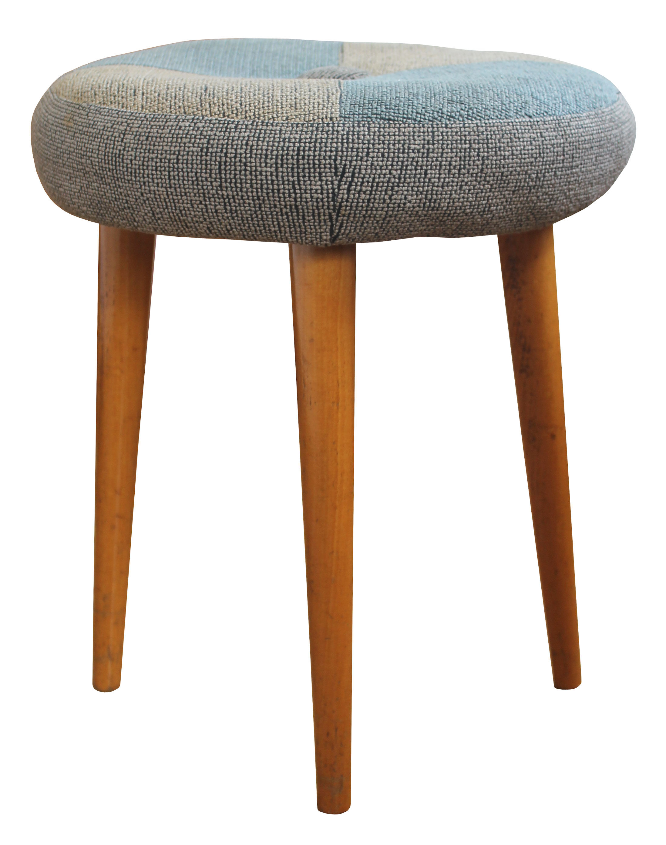 Mid century stool with original fabric