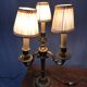 Pair of electrified three-branched candlesticks