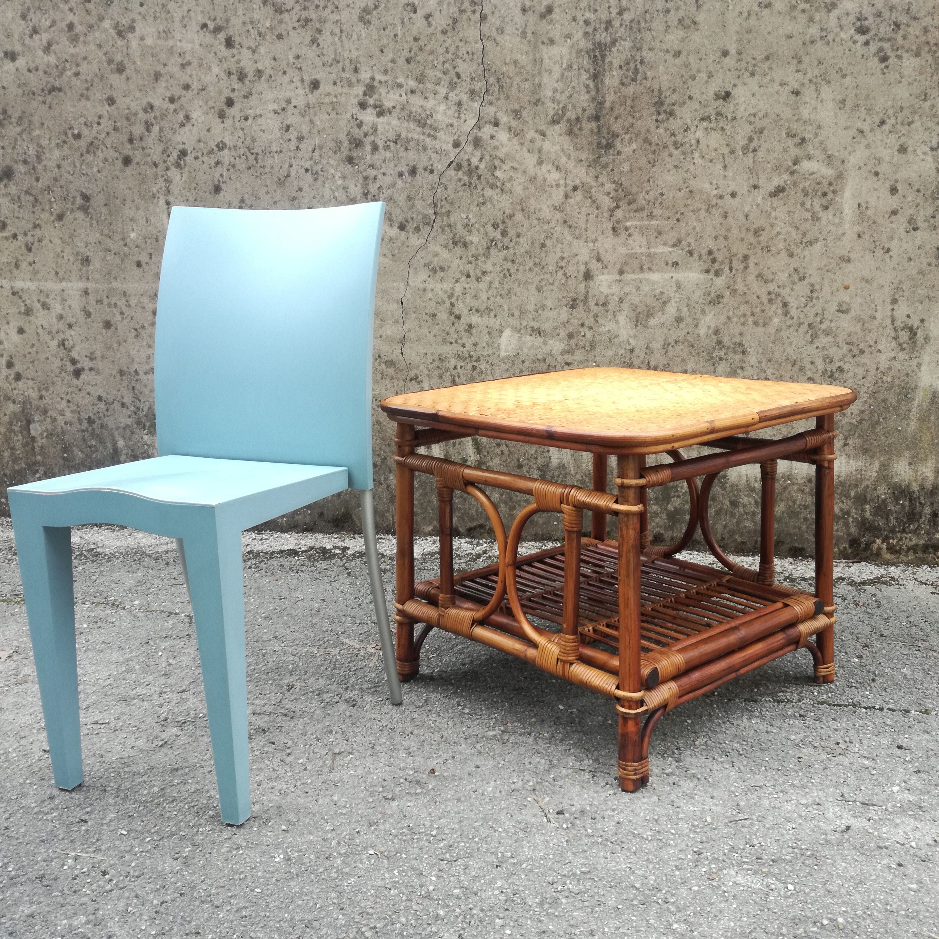 Square rattan side table 62x62