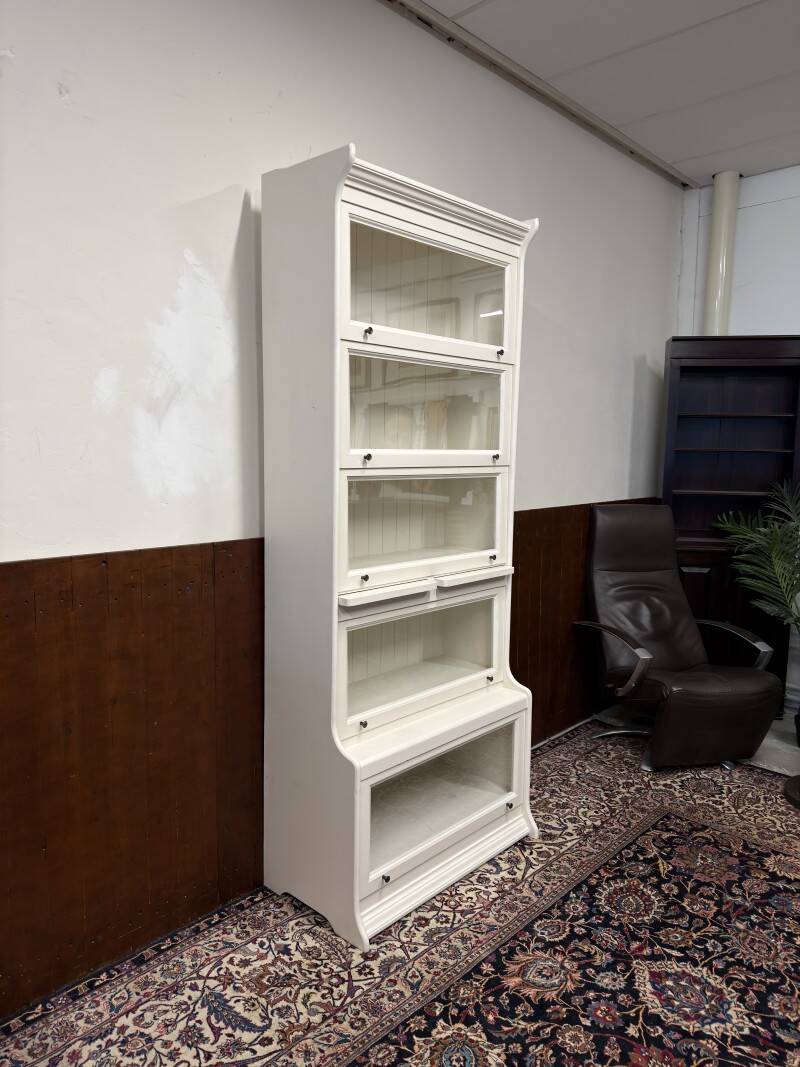 Classic English White Globe Wernicke Bookcase