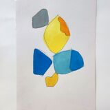 Geometric painting on paper
