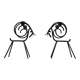 Pair of Black Metal Goat Candleholders — Gunnar Ander for Ystad-Metall, Sweden, 1960s