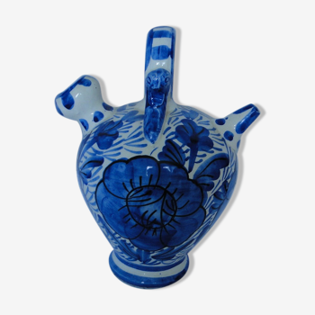 Gargoulette decor blue and white handicraft work in ceramic