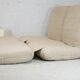Reclining sofa color "crème chinée", France, circa 1970