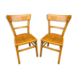 Paire de chaises bois courbé bistrot vintage