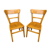 Paire de chaises bois courbé bistrot vintage