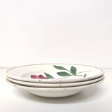 3 vintage floral soup plates Printemps Paris model Essonnes