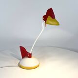 Lampe de bureau toucan rouge et blanche de brilliant leuchten Germany, 1980