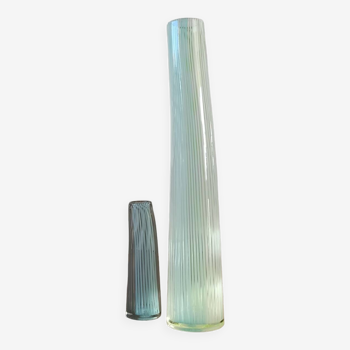 Duo de vases en verre de Murano, 50's