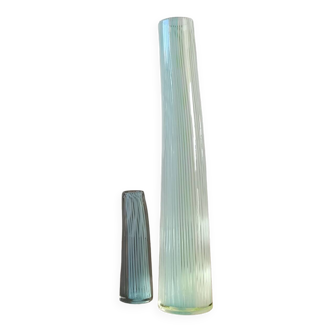 Duo de vases en verre de Murano, 50's