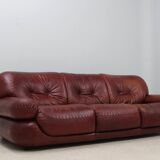 Vintage leather 3 seater sofa Mobil Girgi, 1970s