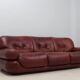Vintage leather 3 seater sofa Mobil Girgi, 1970s