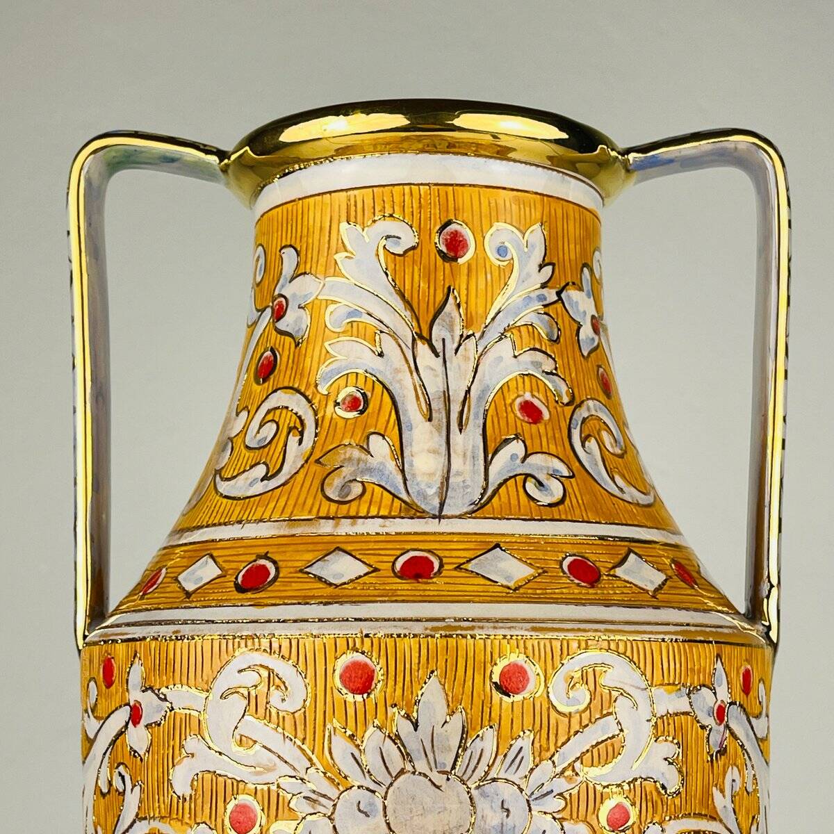 Antique ceramic vase by Serafino Volpi for Deruta, Italy, 1950s.