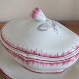 Old pink net sauce pot Lunéville KG China