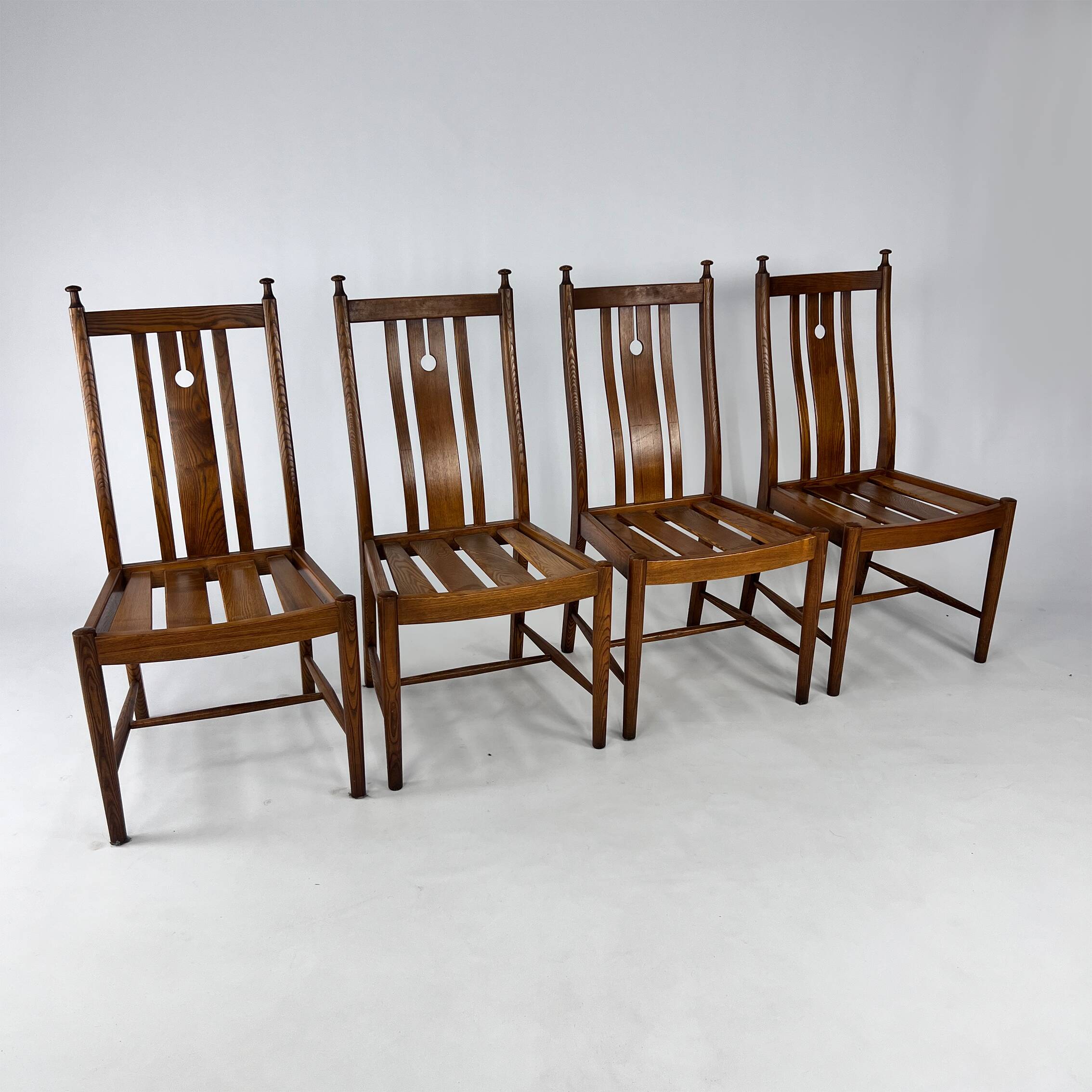 Set of 4 Oak Dining Chairs by Ercol, 1980s