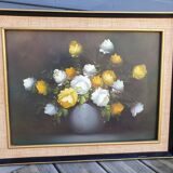 Oil on canvas with bouquet