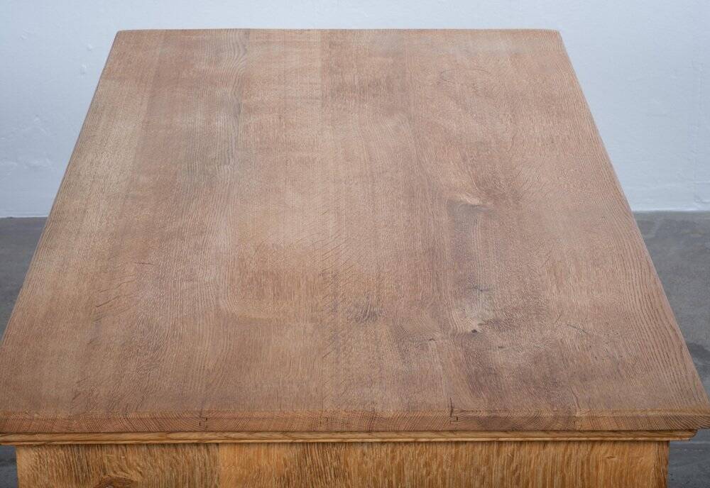 Freestanding Oak Desk attributed to Henning Kjærnulf, Denmark, 1960s