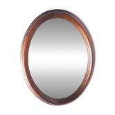 Oval mirror with wooden frame