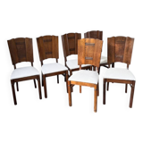 Set 6 chaises art déco chêne 1940