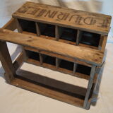 Old bottles wooden door