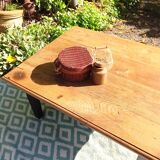Low farmhouse table in solid oak