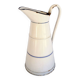Grand pichet en émail vintage. Pichet en métal blanc français
