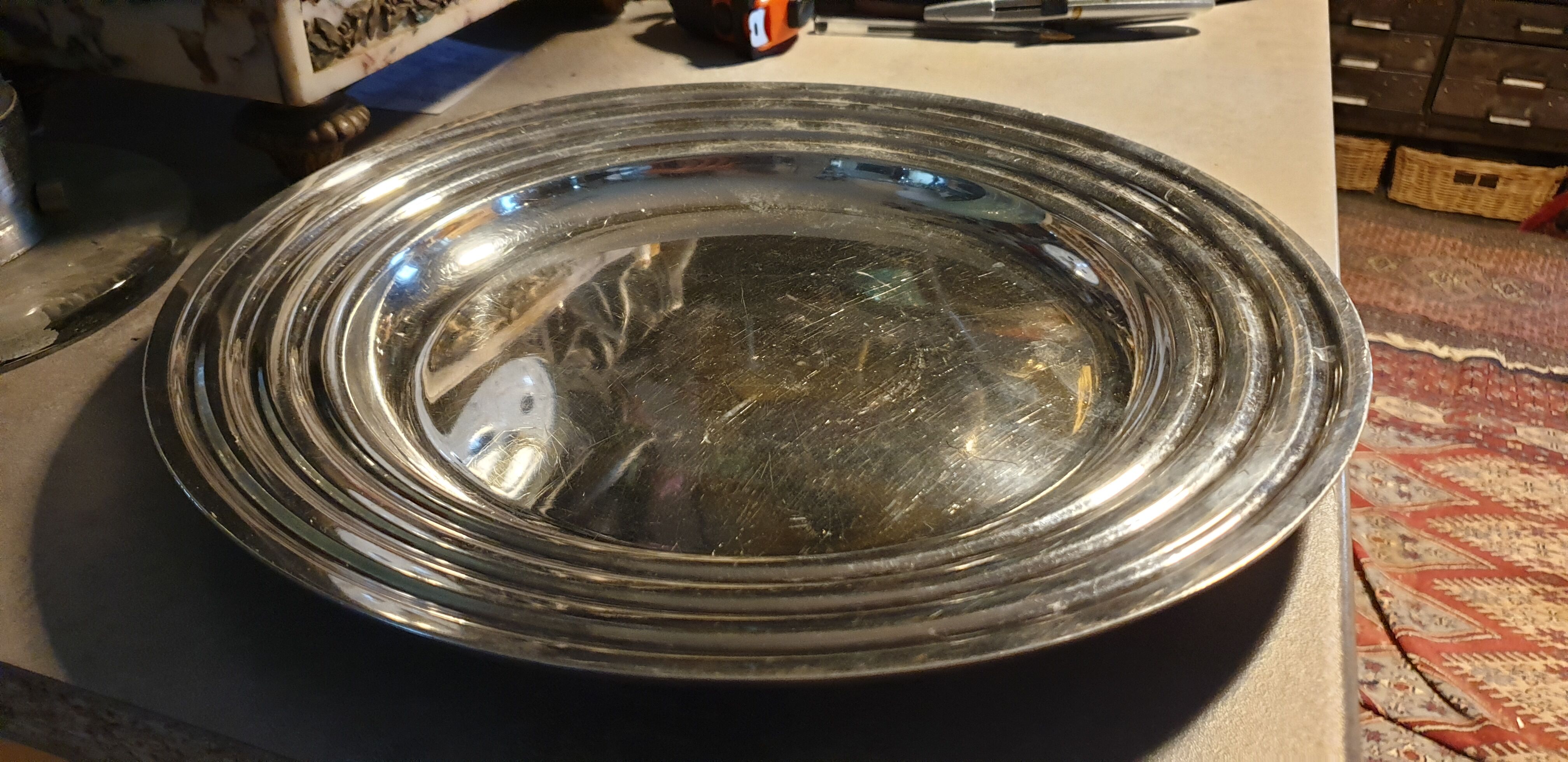 Christofle, silver metal serving dish