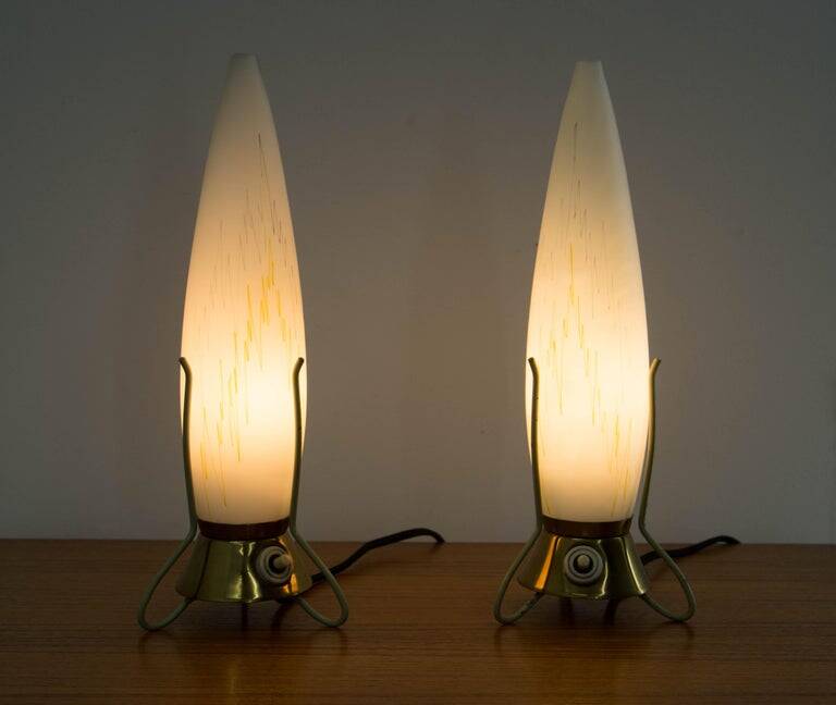 Set of Two Mid-Century Table Lamps Rockets, 1960s