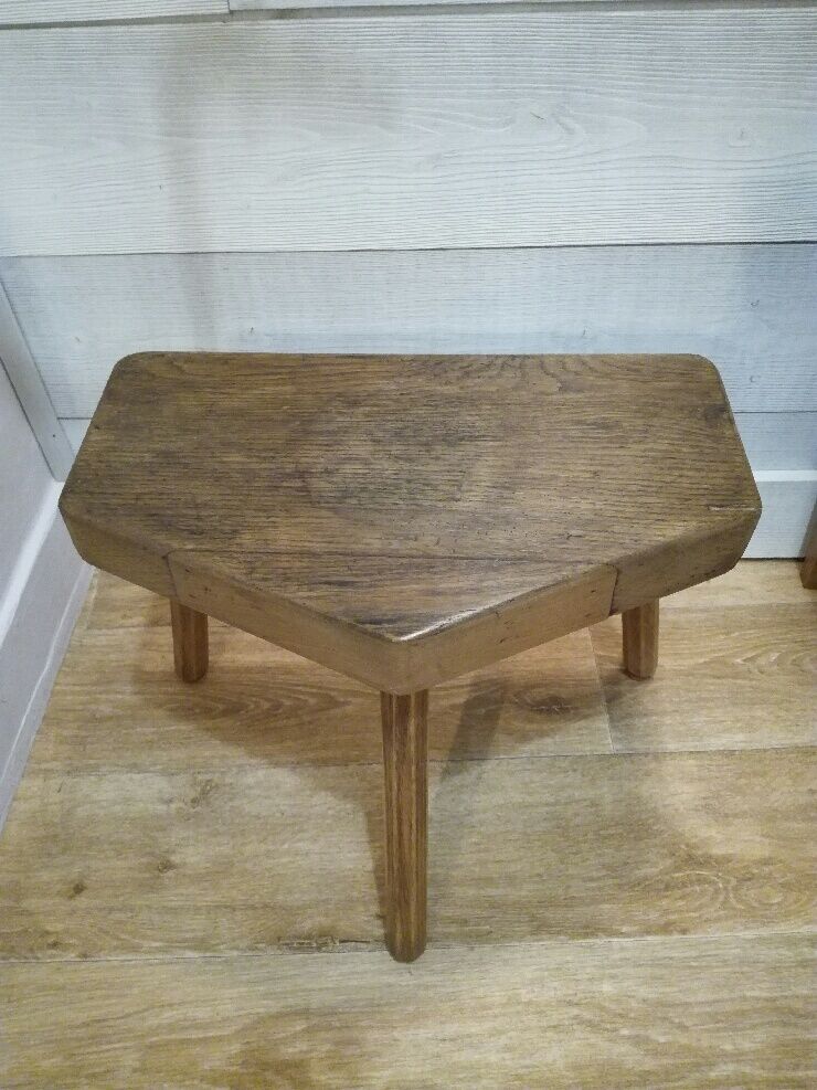 Raw wood tripod stool