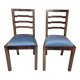 Pair of Art Deco Mahogany Chairs with Ziggurat Backrest - 1930s Restored