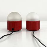 Pair of Red Bulbo Lamps by Barbieri & Marianelli for Tronconi, 1980