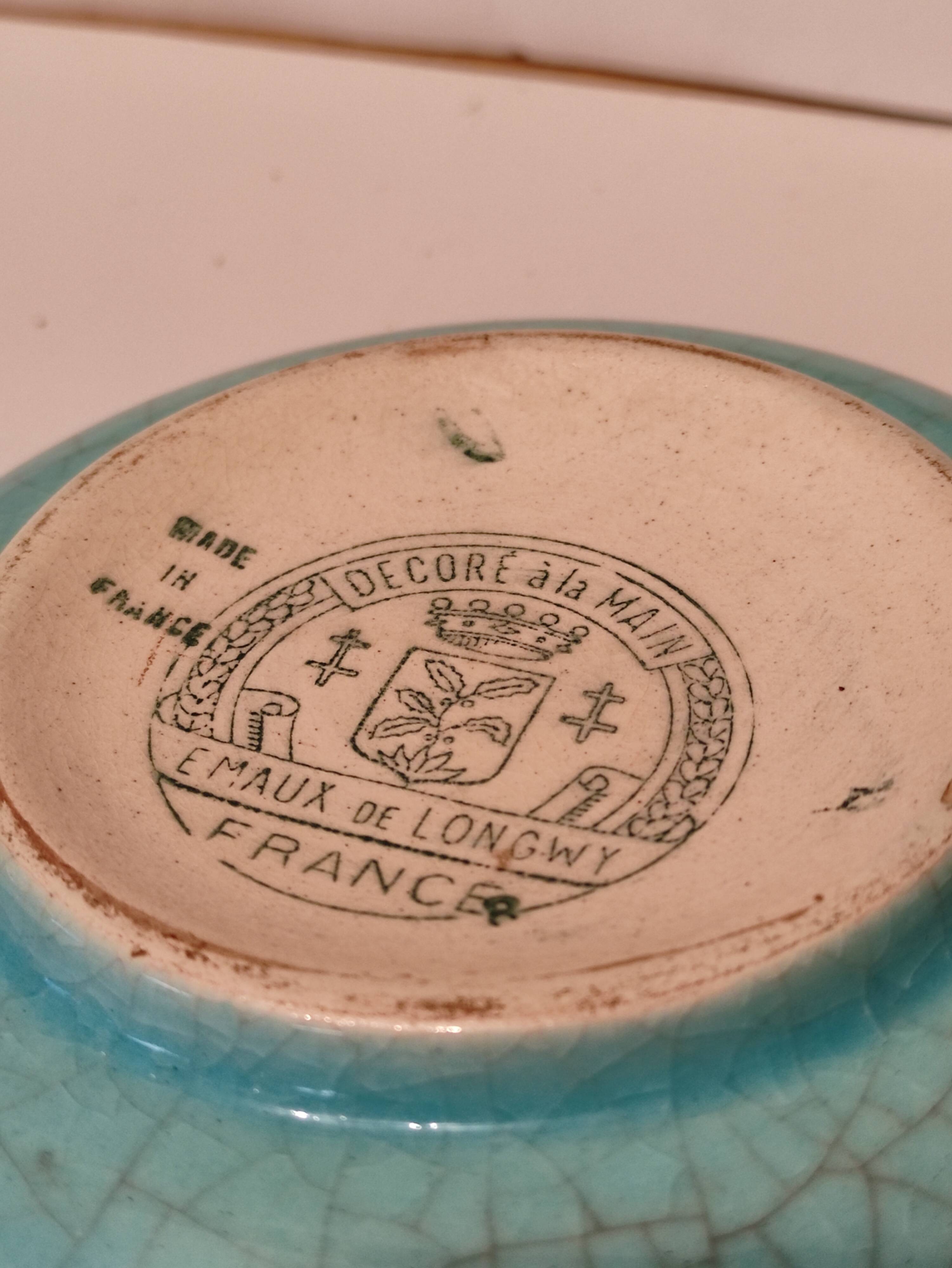 Cup or empty pocket with Epnamels of Longwy advertising