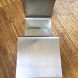 "Zig-zag" satin stainless steel shelf by Joelle Ferlande and François Monnet