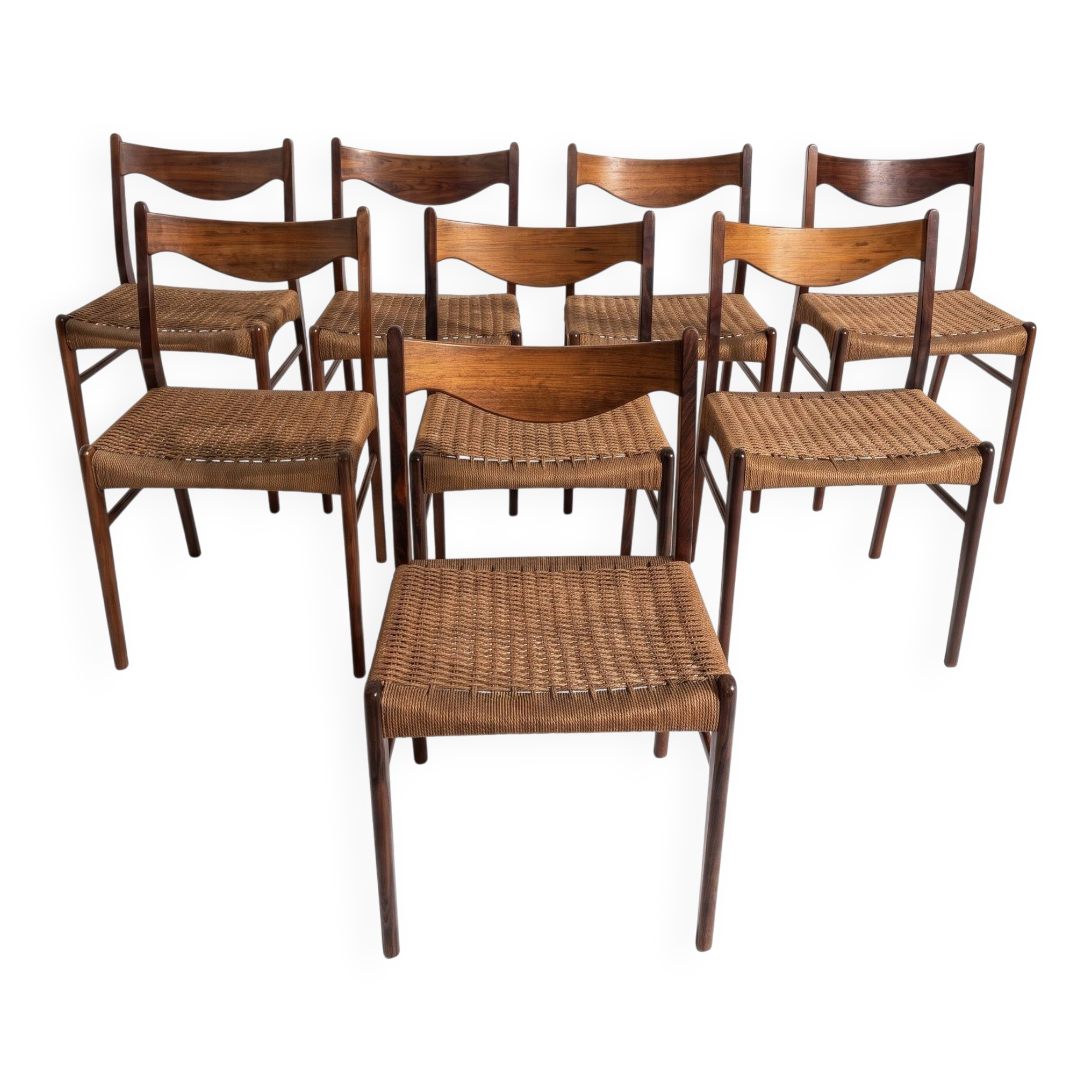 Lot de 8 chaises - A. Wahl Iversen - Glyngøre Stolefabrik - 1960