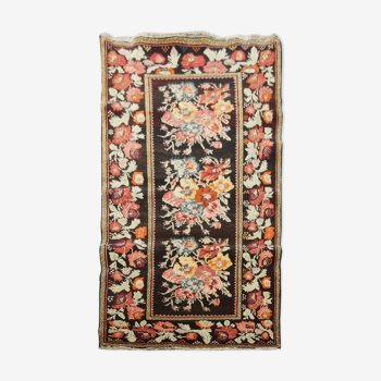 Handwoven caucasian karabakh rug, oriental wool floral carpet- 120x260cm