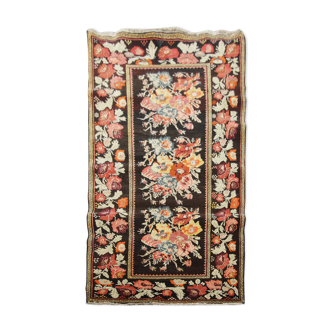 Handwoven caucasian karabakh rug, oriental wool floral carpet- 120x260cm