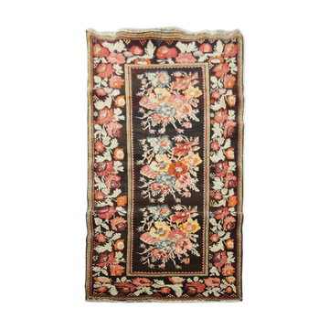 Handwoven caucasian karabakh rug, oriental wool floral carpet- 120x260cm