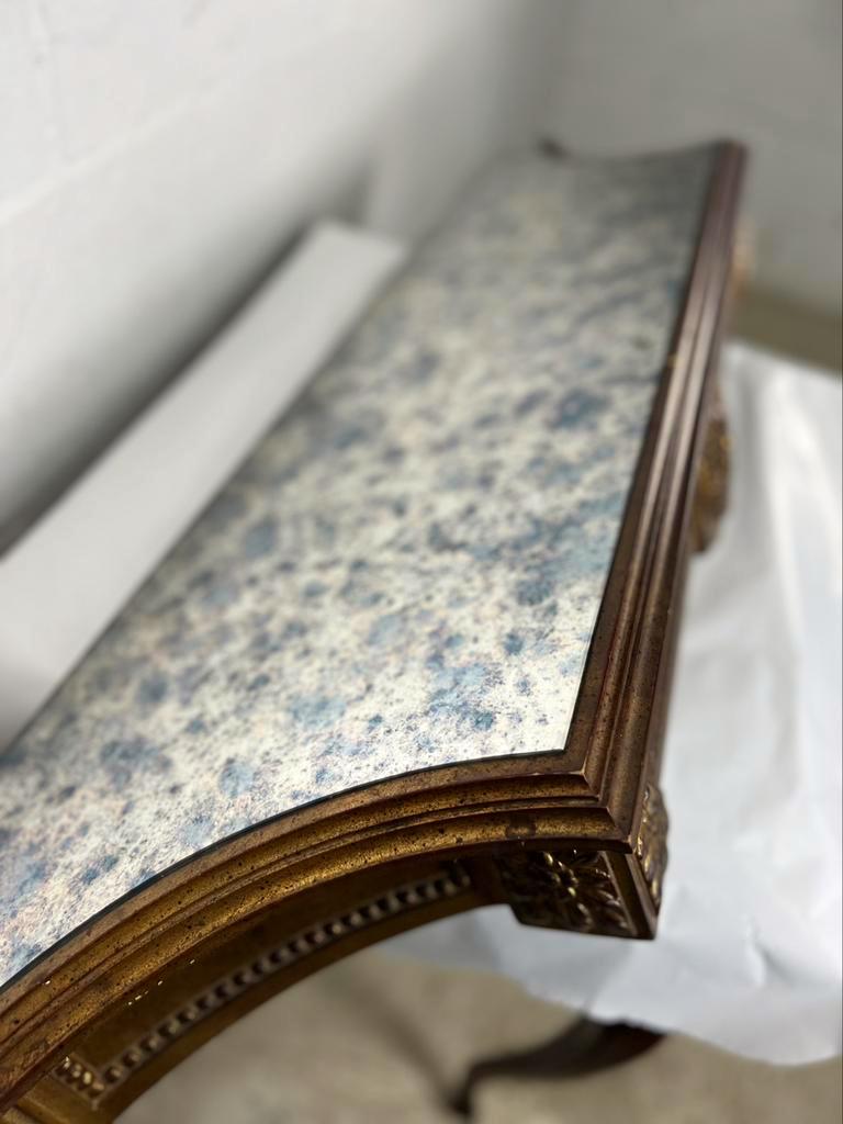 Console étagère vintage 'or' etagere avec verre miroir
