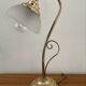 Vintage swan neck lamp in gilded metal and frosted glass