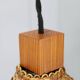 Mid-century adjustable wooden wall light with rattan shade, 1970s