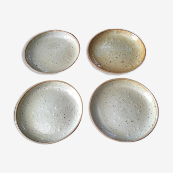 Set of 4 vernified sandstone plates