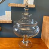 Glass jar on pedestal