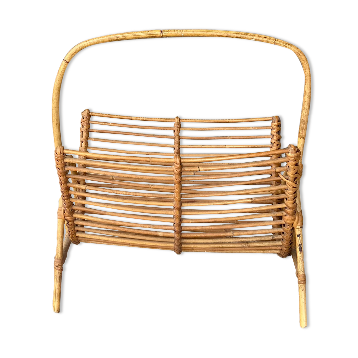 Rattan magazine holder